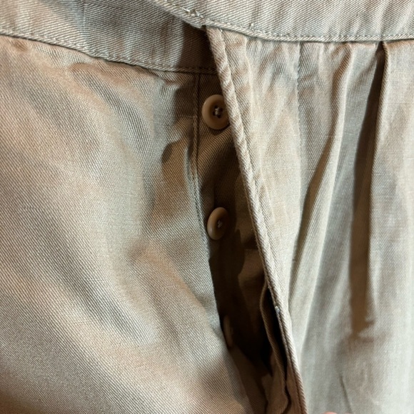 BANANA REPUBLIC Sz 14 Khaki Cargo Style Buckle Cinching Belt Twill Trousers - Picture 6 of 12